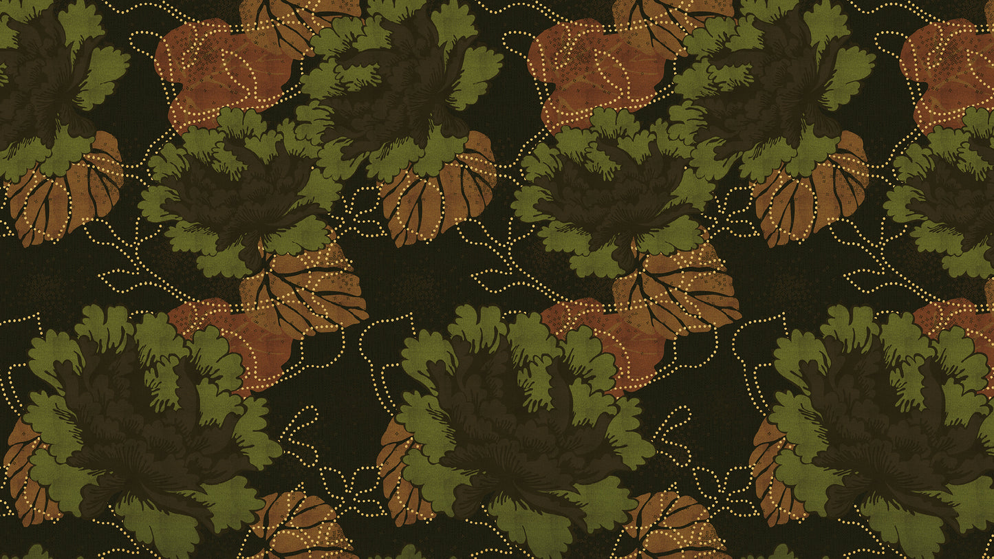 Textile flowers by night
