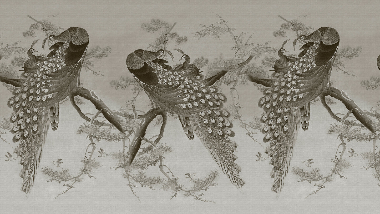 Peacocks in brown