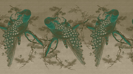 Peacocks in green
