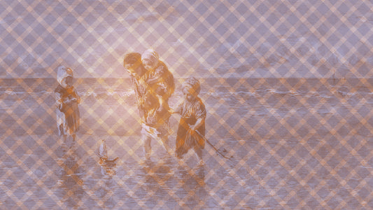 Children with orange boat